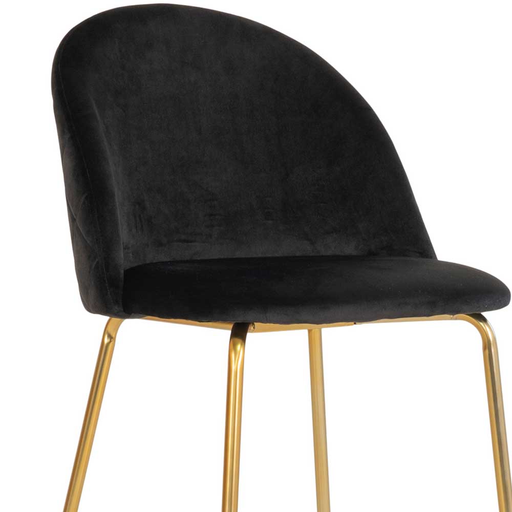 Retro Design Barstühle in Schwarz & Messing - Venjus (2er Set)
