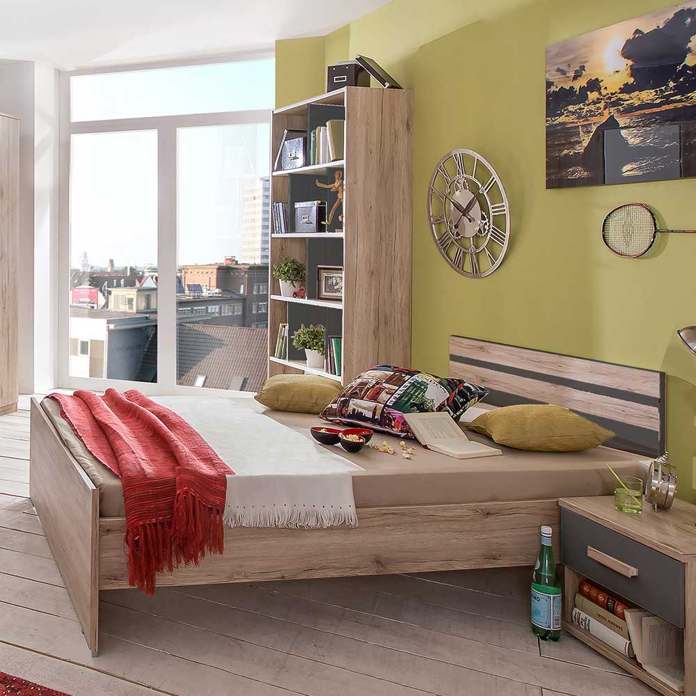 Bett in Eiche San Remo - Jilamenda