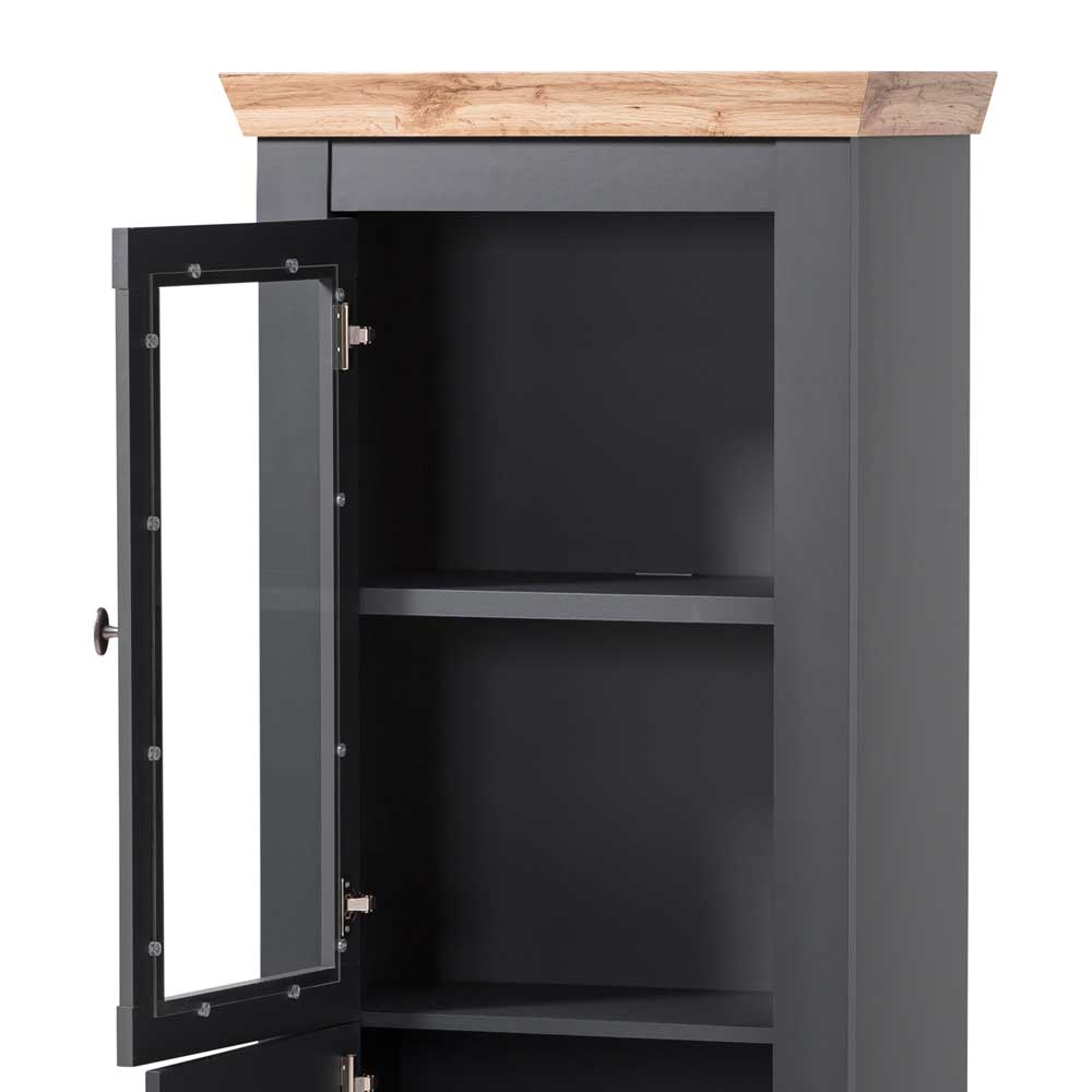 72x146x38 Landhaus Vitrine Highboard 2-türig - Lionel