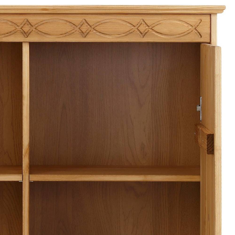 Landhaus Highboard Vitrine aus Kiefer - Goro