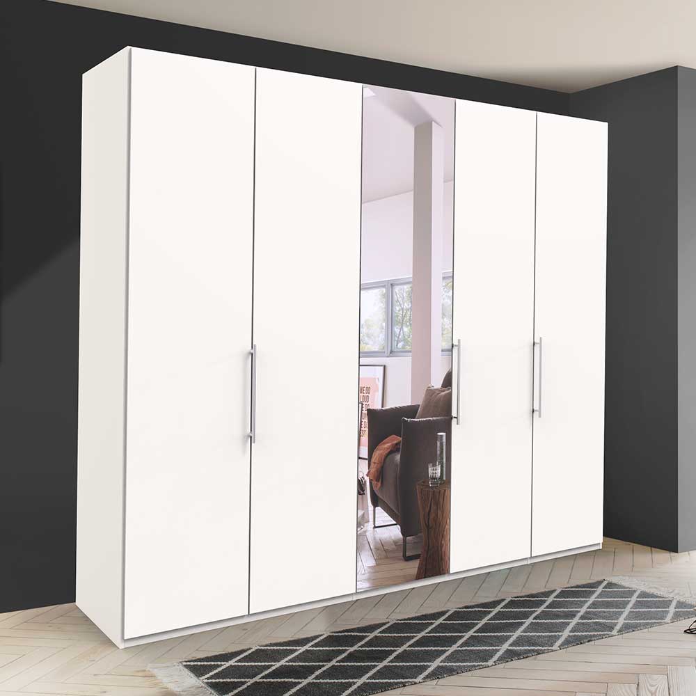 Weißer Gleittürenschrank mit Spiegeltür für Schlafzimmer – Donpiave