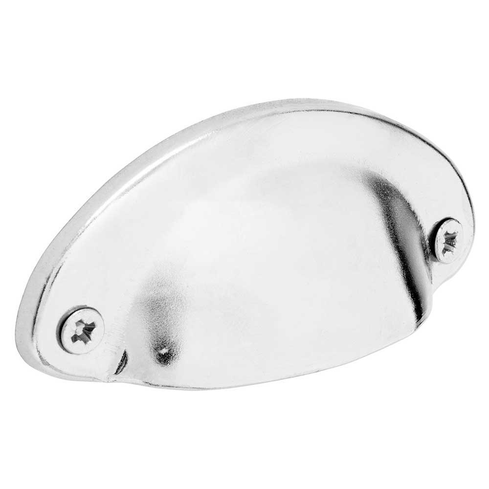 Glänzender silberner Muschelgriff aus Metall für die Schublade des hohen Stauraumschranks – Zenca