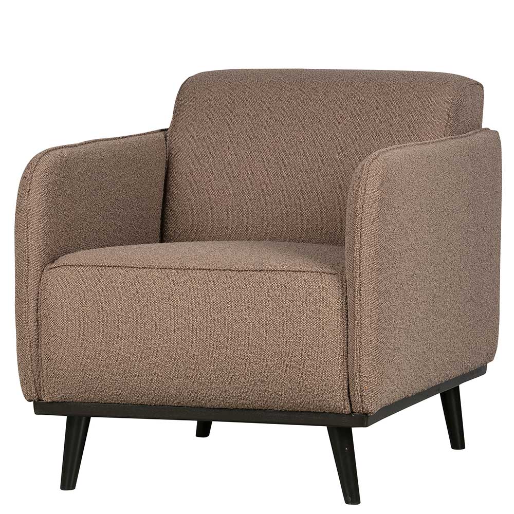 Hellbrauner Boucle Sessel mit Federkern für das Wohnzimmer – Bratannio
