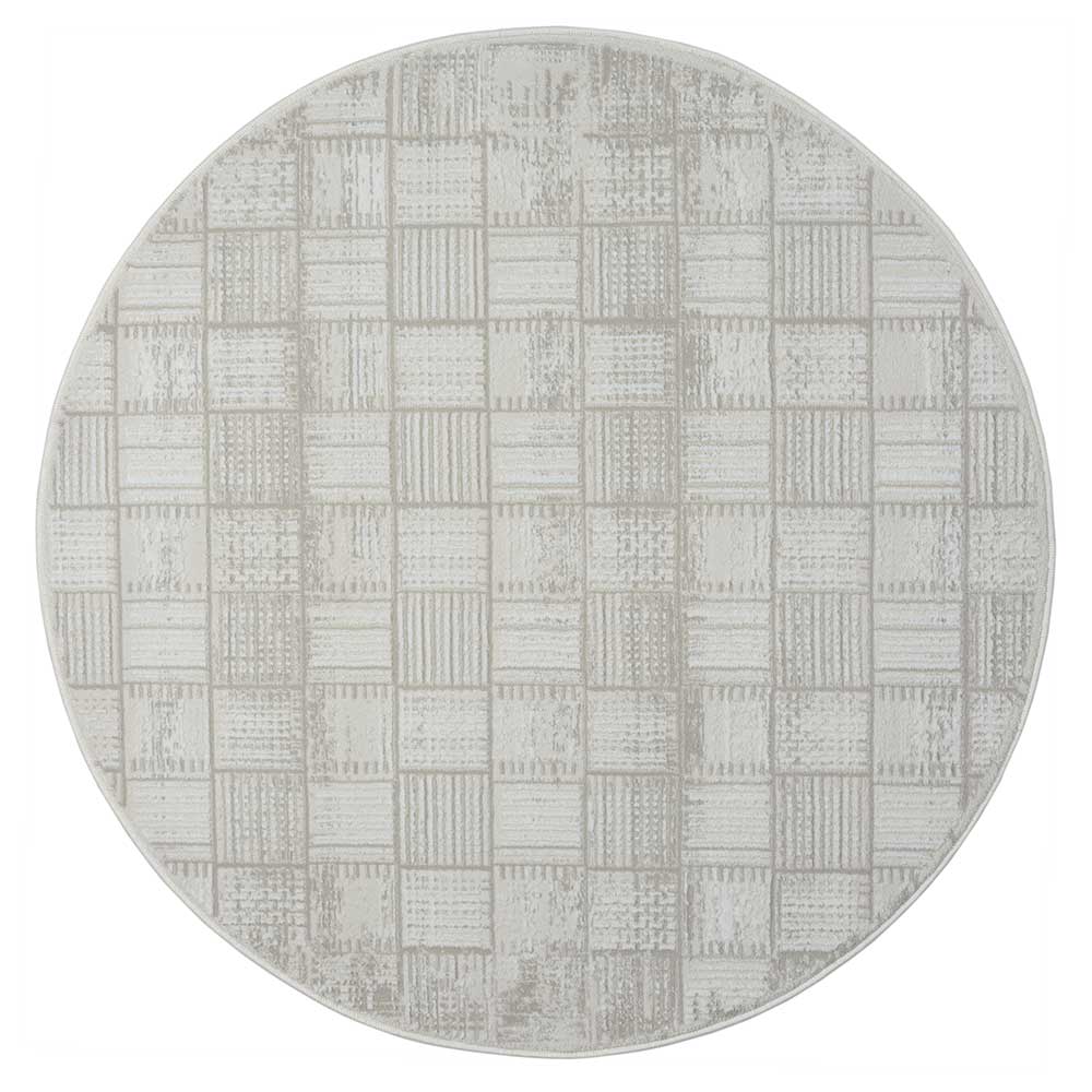 120cm runder Teppich mit kurzem Flor - Taomy