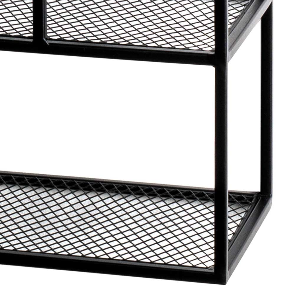 50x60x18 Wandregal aus Metall in Schwarz - Dariano