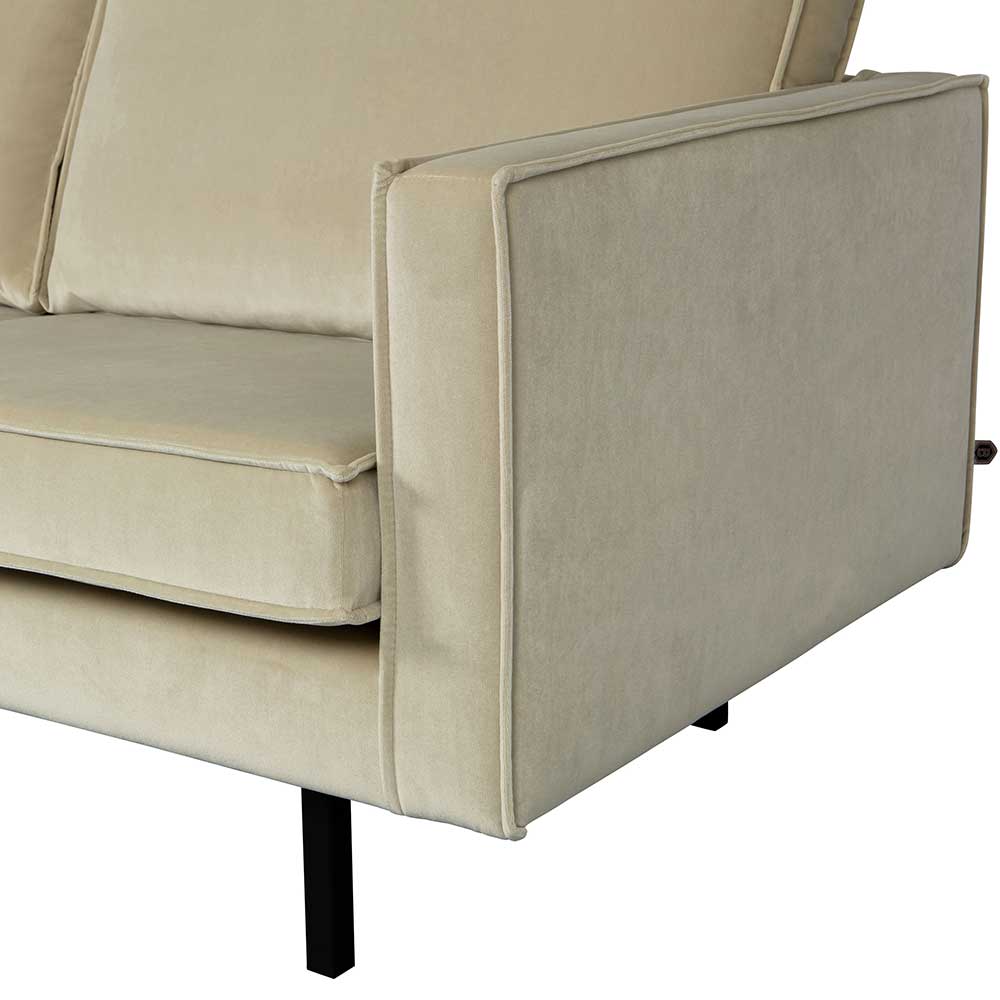 Samt Ecksofa in Graugrün - Loona