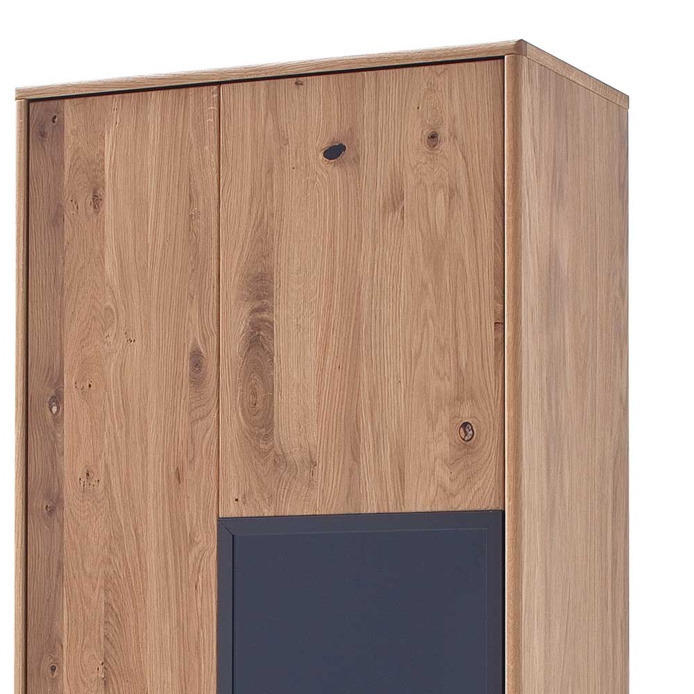 Moderne Echtholz Vitrine aus Eiche Massivholz - Assela
