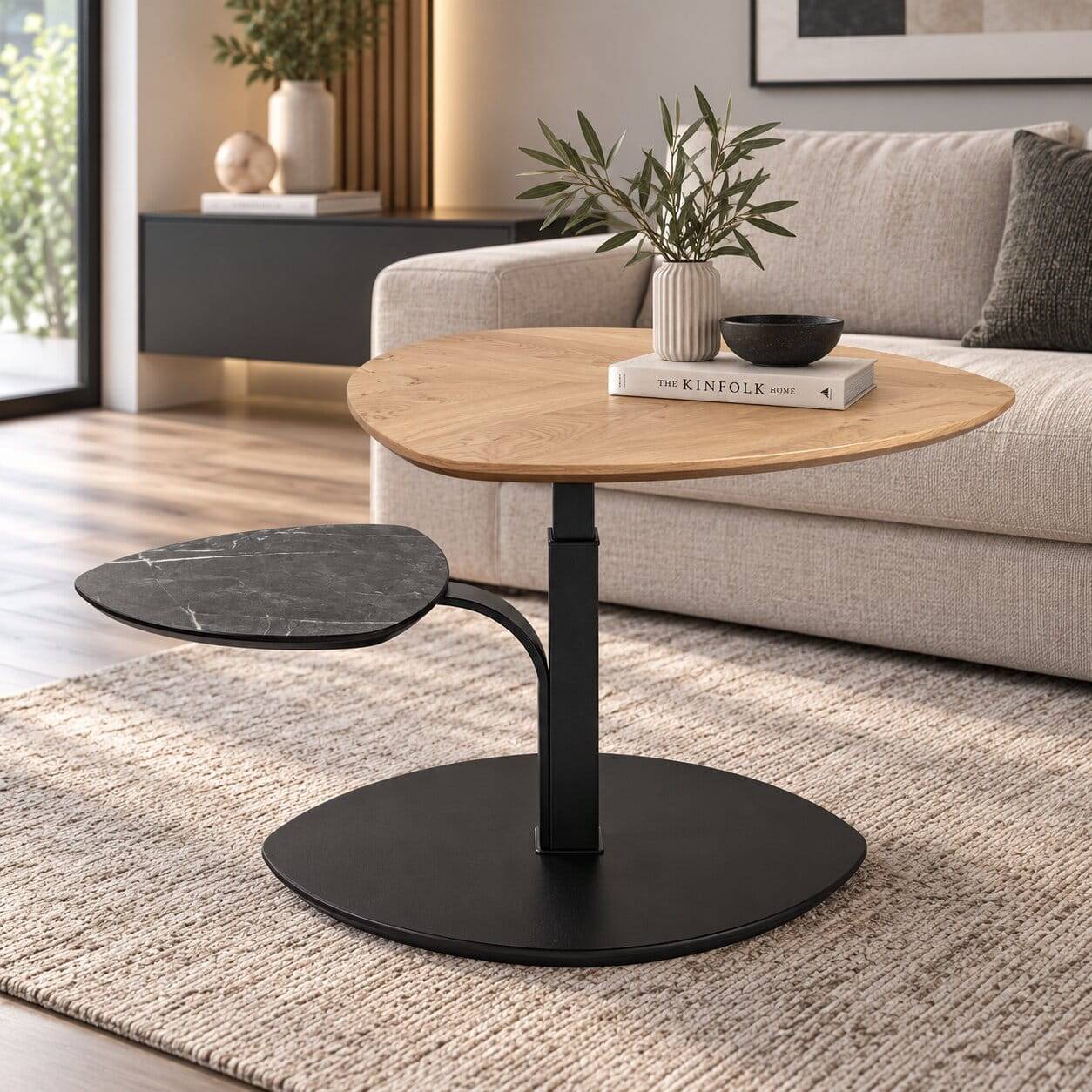 Design-Sofatisch mit zwei Platten - Malivio