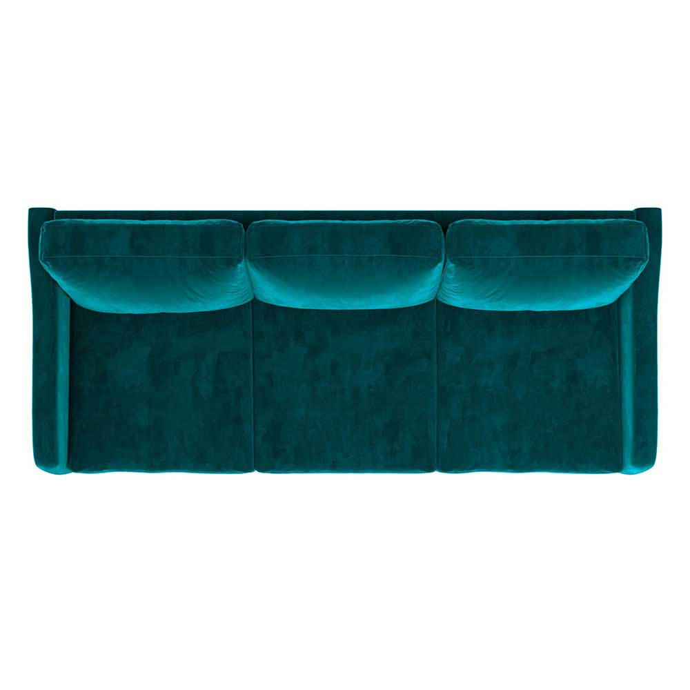 3-Sitzer Couch in Dunkelgrün Samtbezug - Cosmina