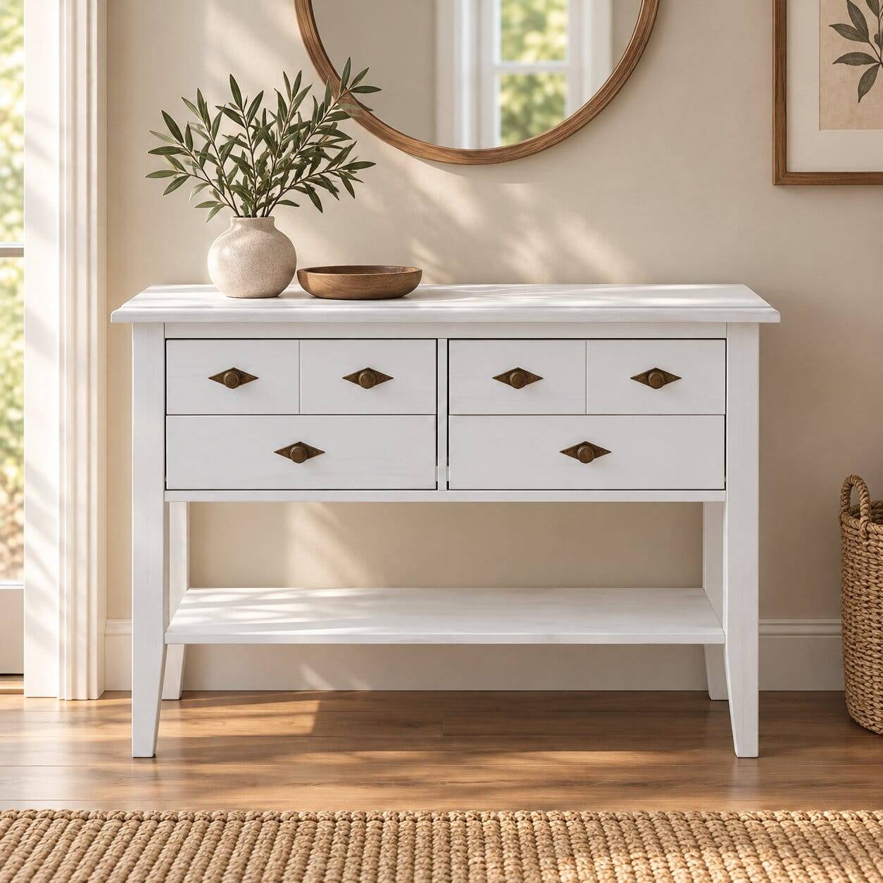 Landhausstil Kommode Satumare in Weiß
