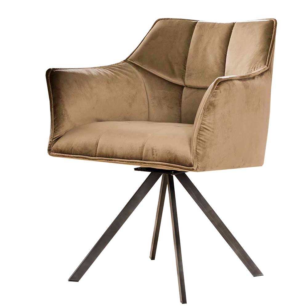 Esstischsessel aus Samt Beige - Zegovin (2er Set)