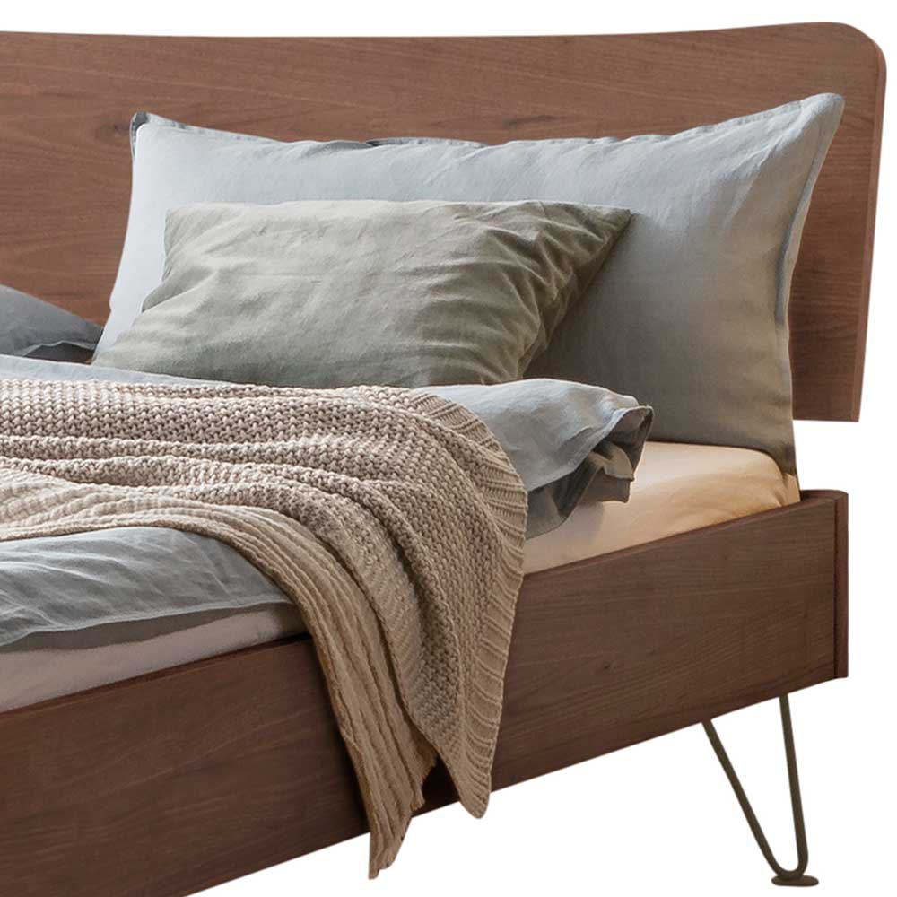 140x200 Nussbaum Bett modern - Dattilo