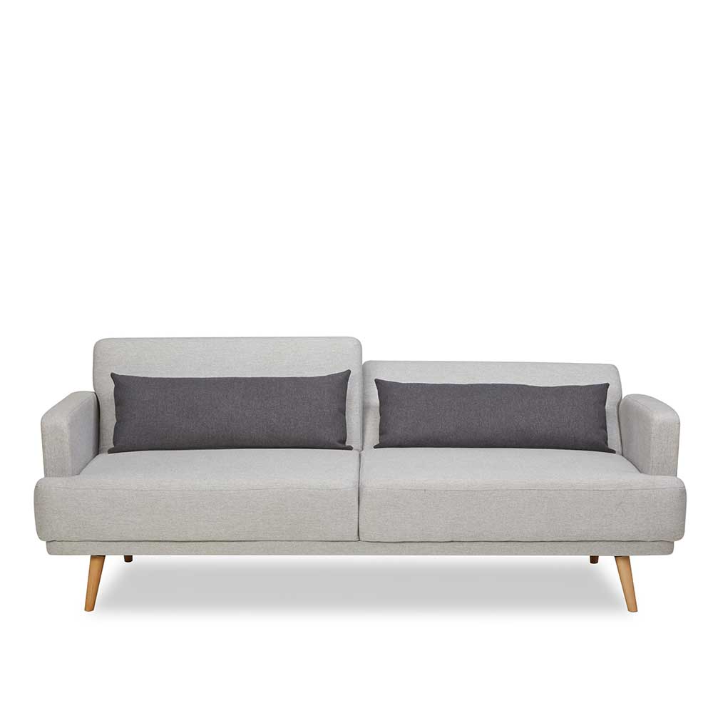 Schlafsofa in Hellgrau und Kiefer - Posadas