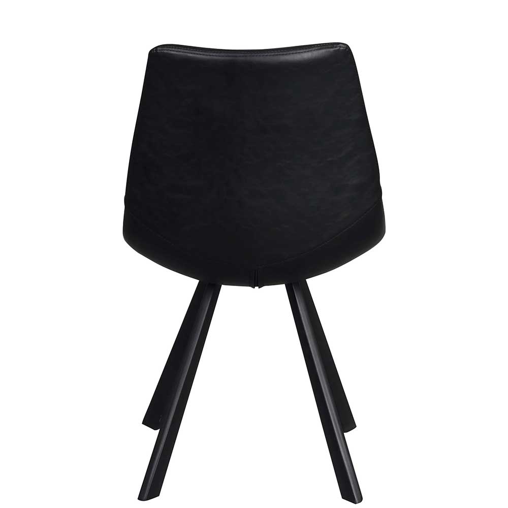 Esszimmer Schalenstuhl in Schwarz Merlin Kunstleder (2er Set)