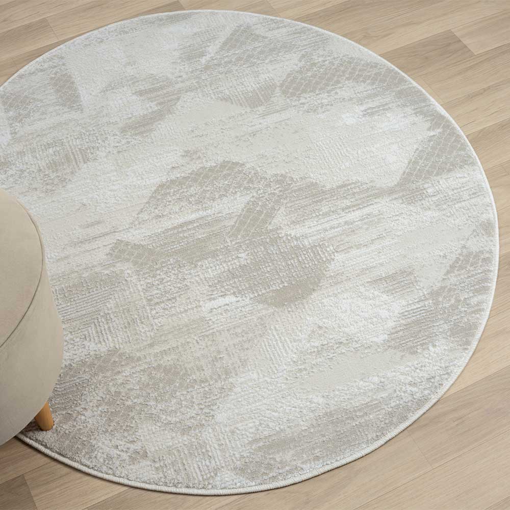 Teppich in Rund - Creme und Beige - Anita