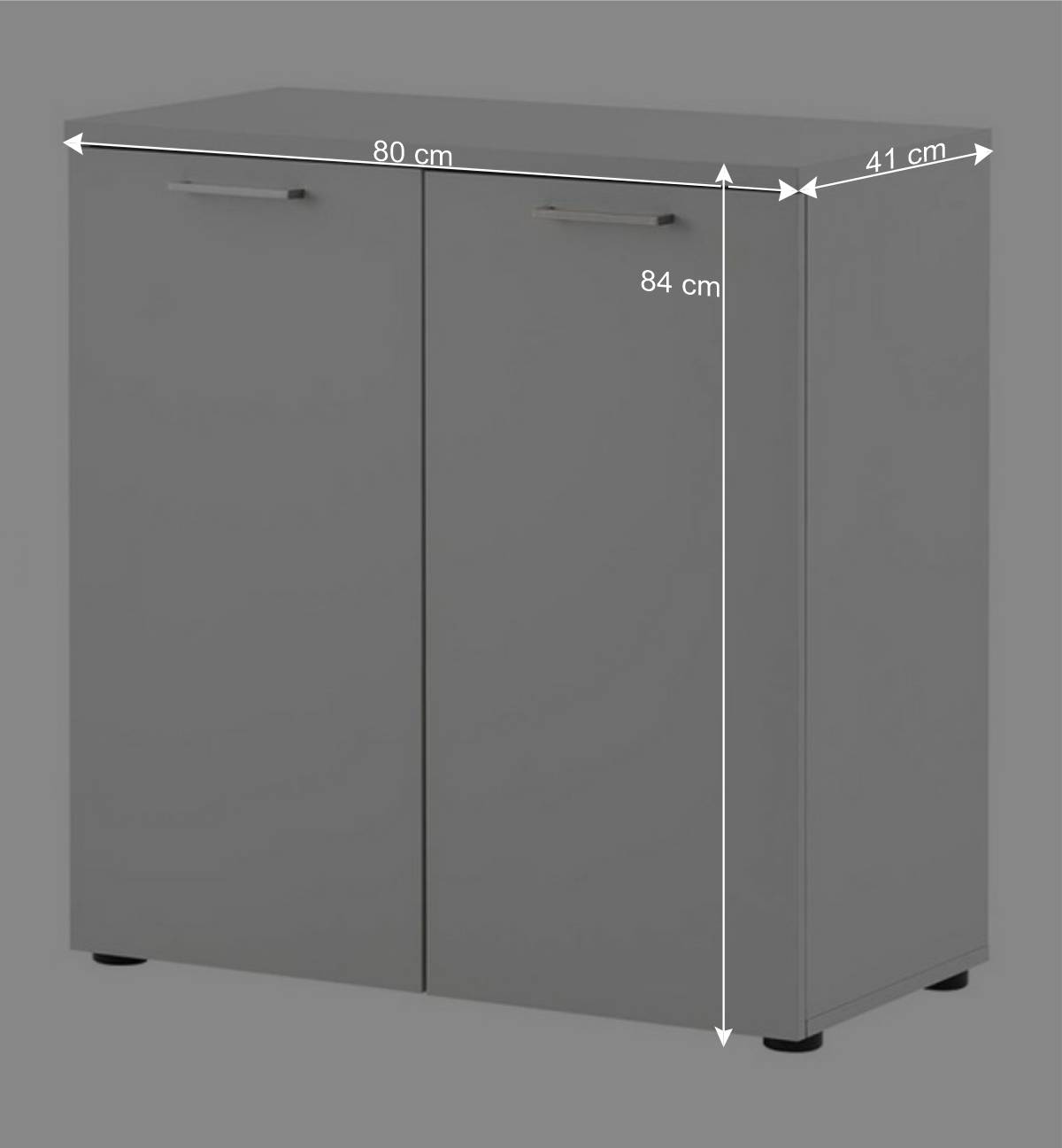 80x84x41 2-türiger Officeschrank in Lichtgrau - Bowsla