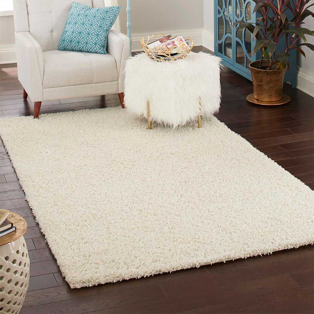 Teppich in Cremeweiß Hochflor - Ranica