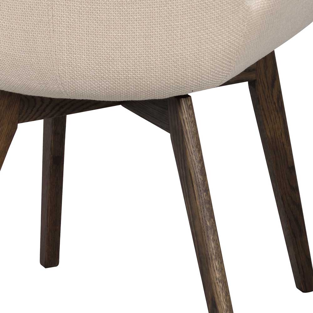 Stühle in Beige & Eiche Dunkelbraun - Invitus (2er Set)