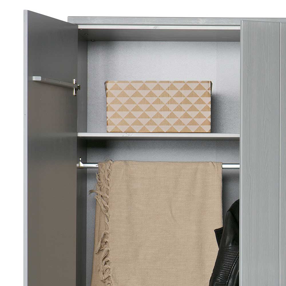 Massiver Kleiderschrank in Betongrau - Tastria