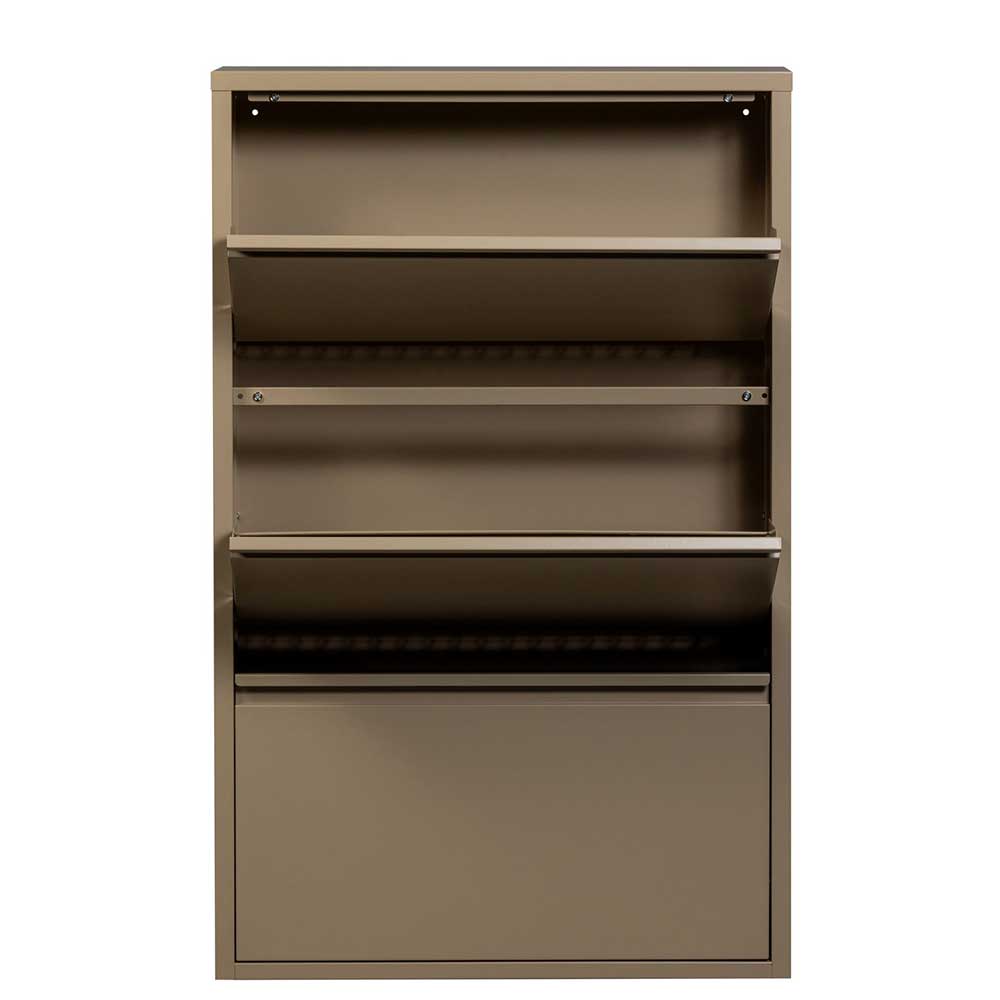 Metall Schuhschrank in Beige - Izzymo