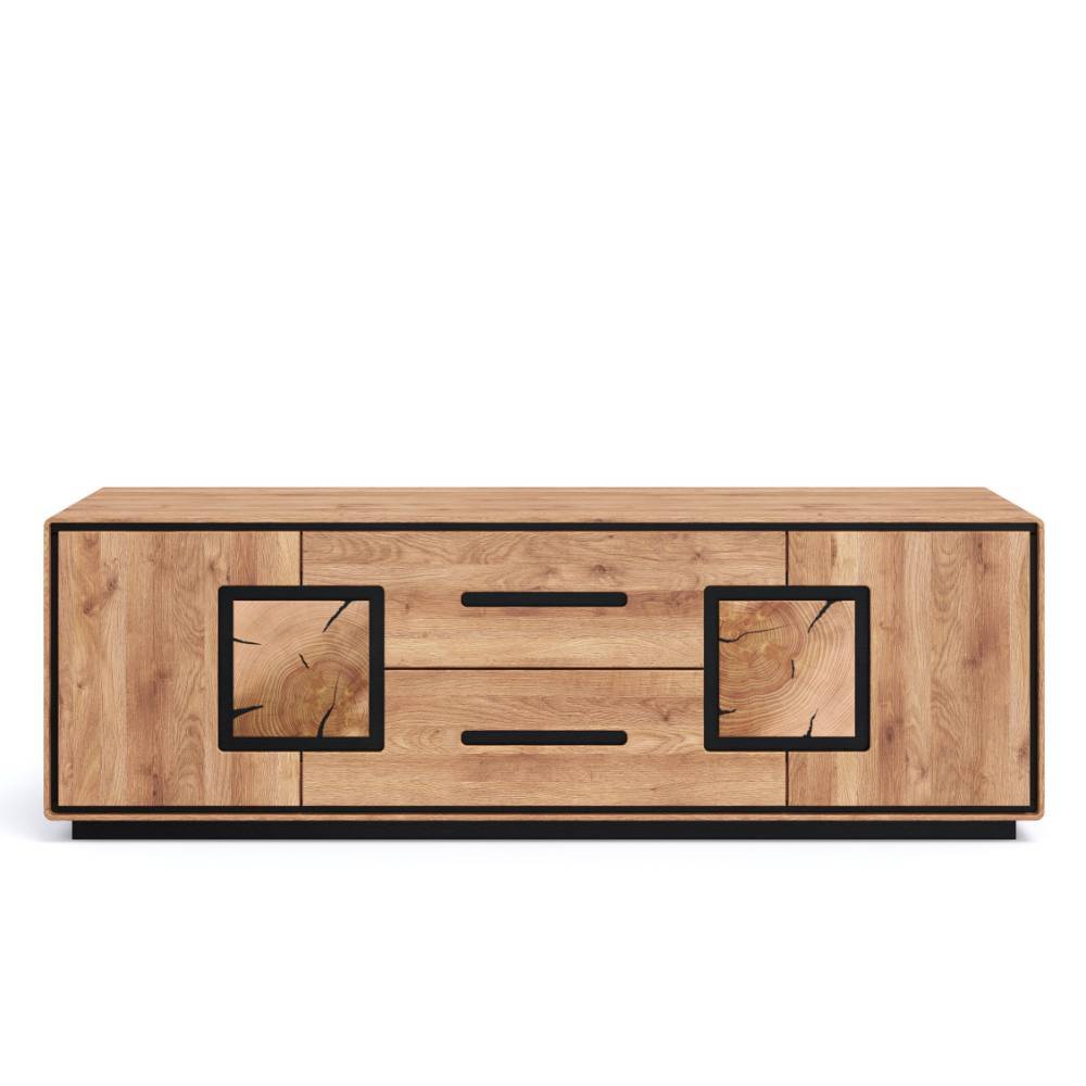 TV Lowboard mit Hirnholz Applikationen - Shipper