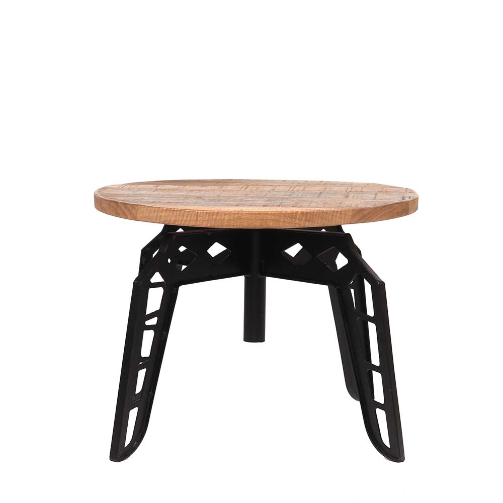 Designer Wohnzimmertisch mit runder Holzplatte - Vild