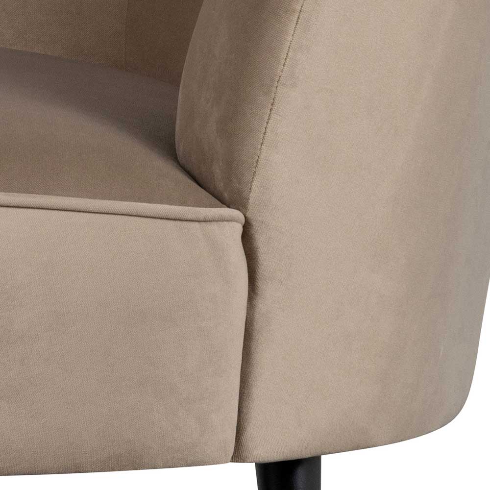 Design Sessel in Khaki Samtbezug - Griffina