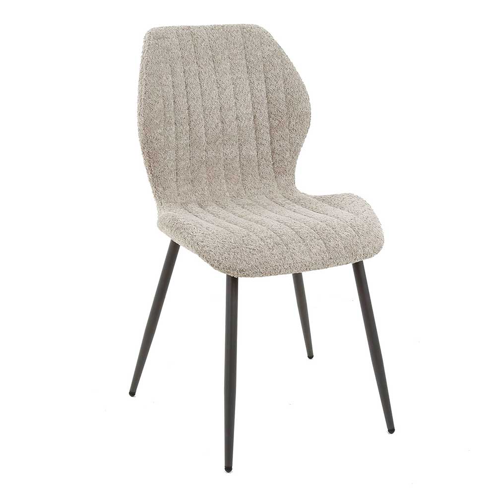Boucle Schalenstuhl in Beige - Zogaria (4er Set)