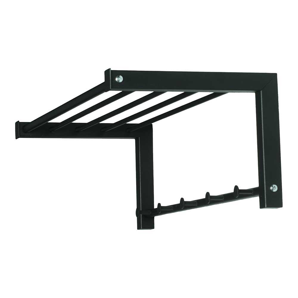 Schwarze Stahl Wandgarderobe mit Hutablage - Tattra