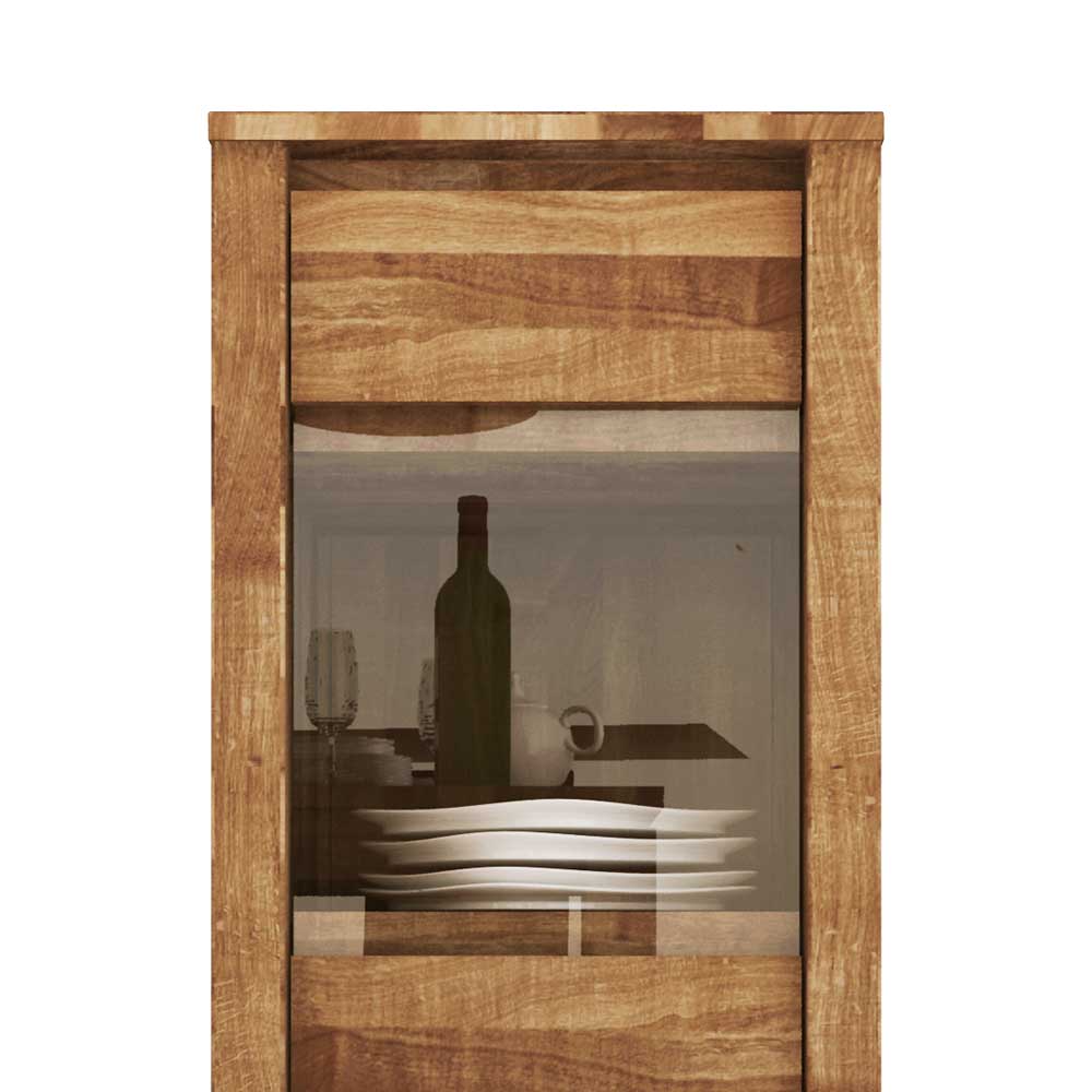 Stauraumvitrine Nadalia aus Wildeiche Massivholz