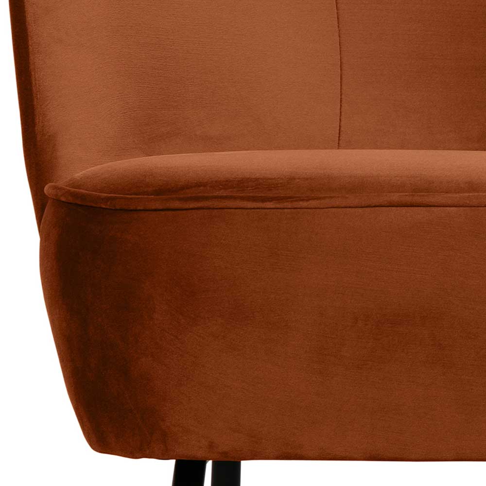 Retro Sessel in Rostfarben Samt - Feliz