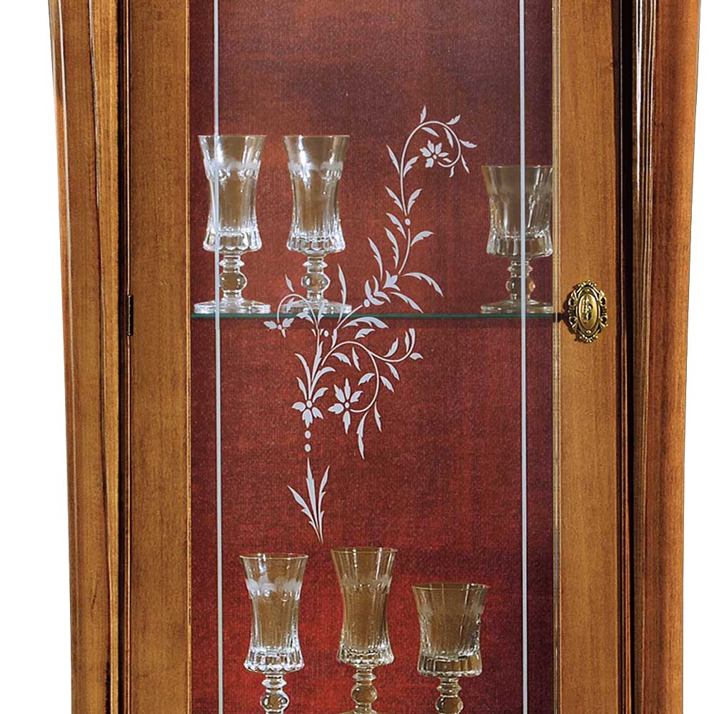 Italienische Vitrine in Nussbaum & Gold & Rot - Carlenna I