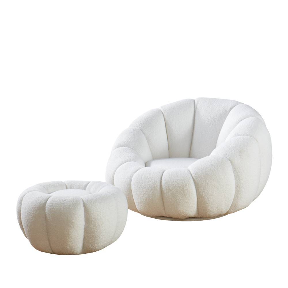 Design Sessel mit Hocker Set - Zyrano (zweiteilig)