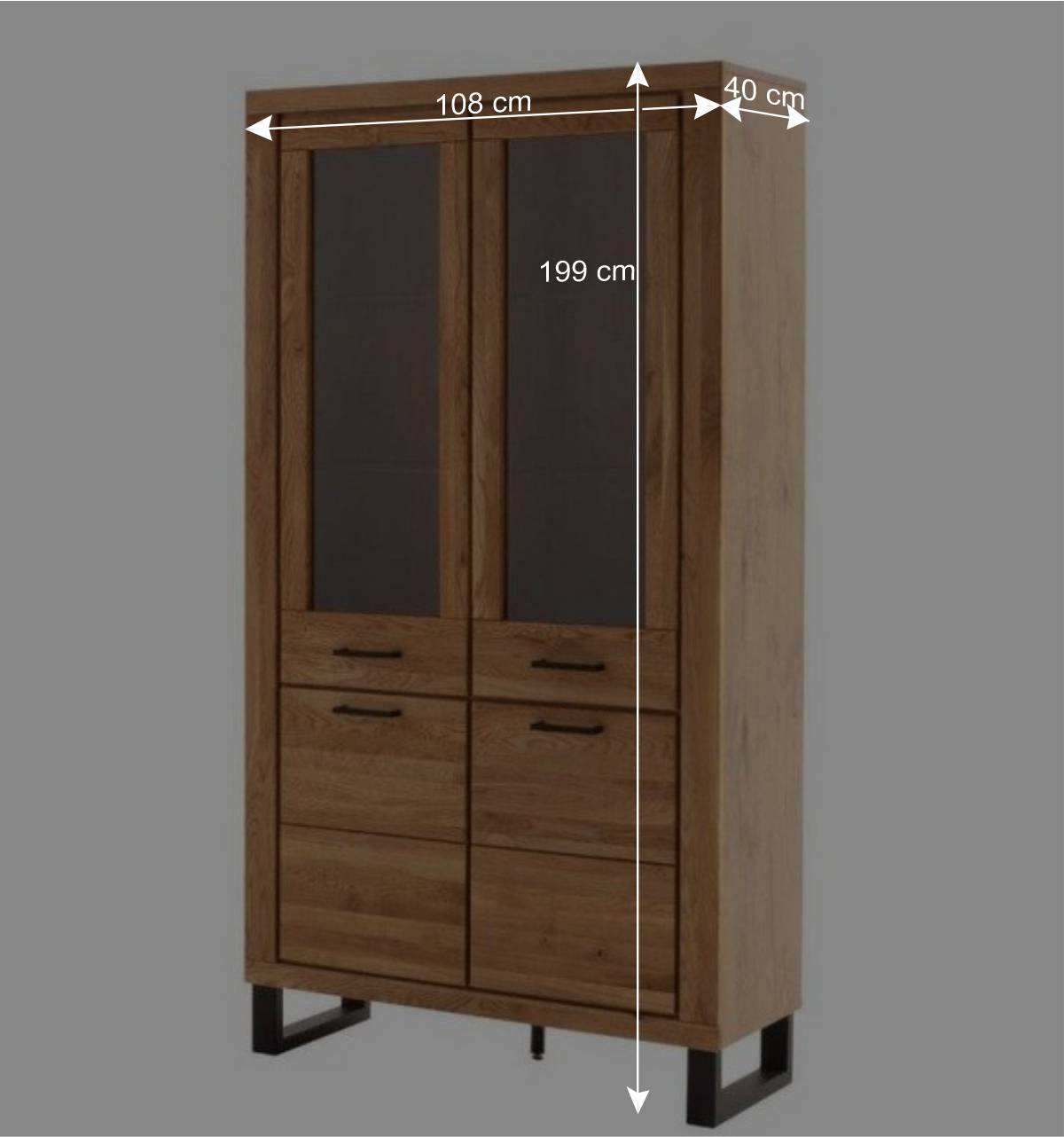 Moderne Vitrine in Wildeiche - Scarlett