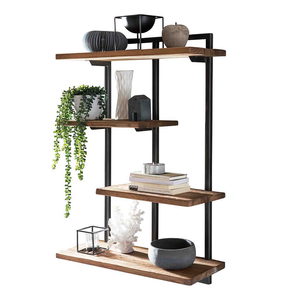 Cooles Loft Hängeregal mit 4 Böden - Teako