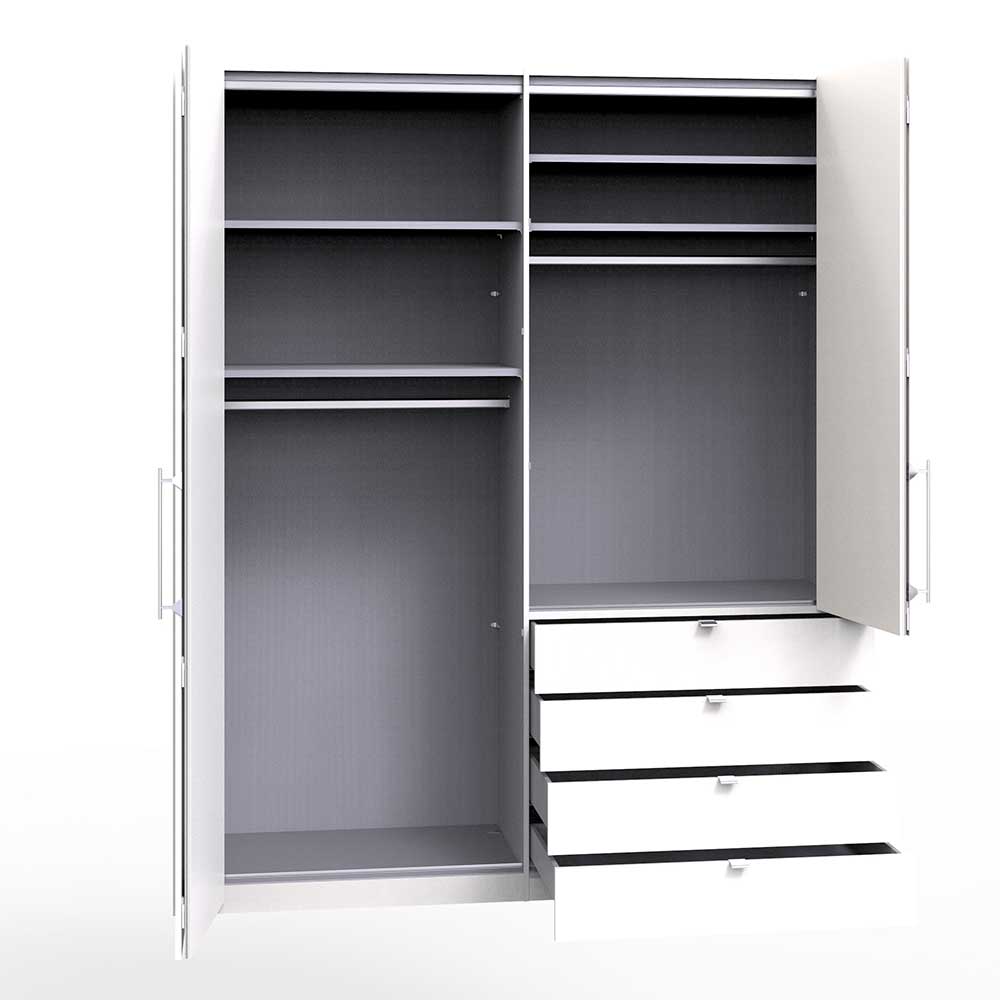 Kombi-Schlafzimmerschrank in Creme Glas - Zidarie