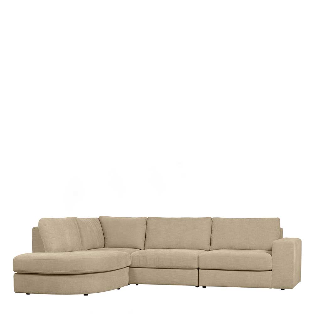 Polsterecke in Beige Stoffbezug - Nikolas