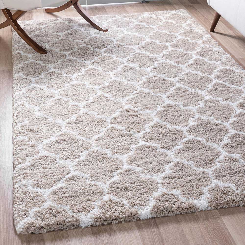 Läufer Teppich mit Kachelmuster und hohem Flor - Mocorapo