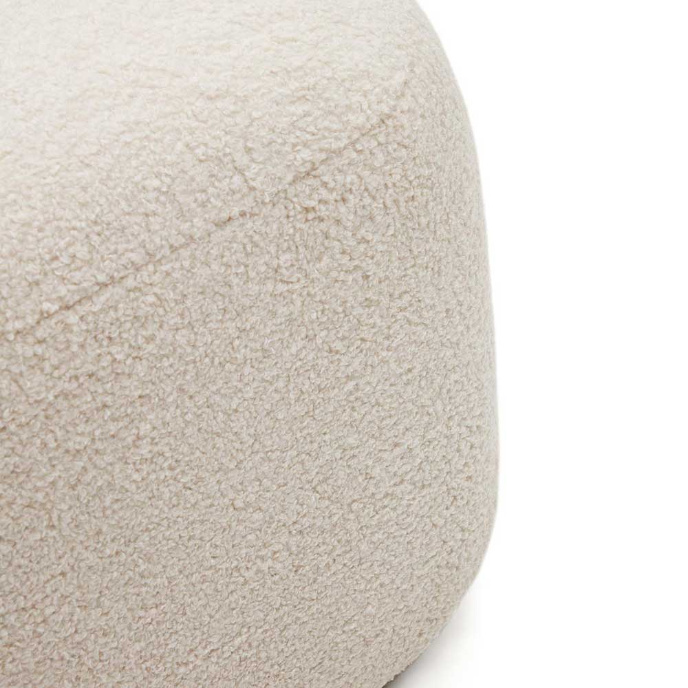 Skandi Polsterhocker aus Boucle in Offwhite - Limburg