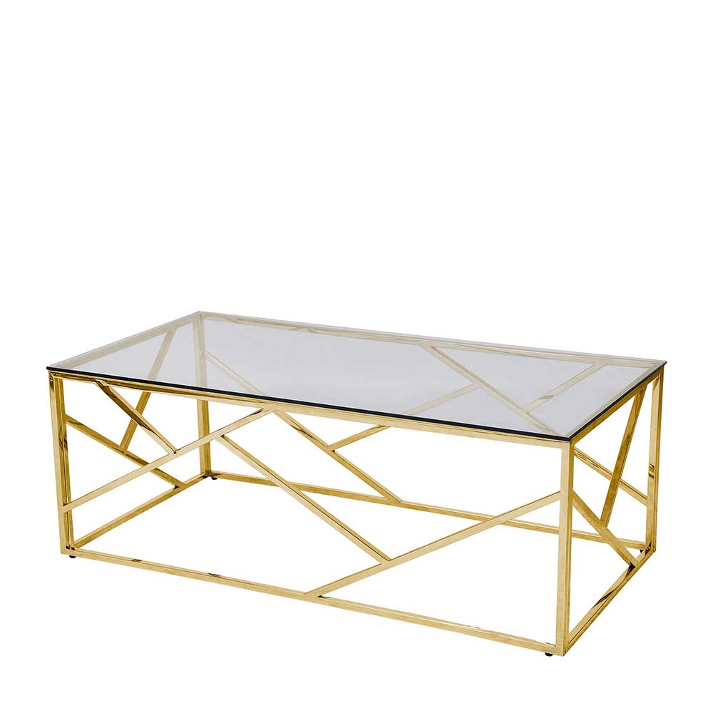 Design Sofatisch mit Rauchglas Platte - Azumy
