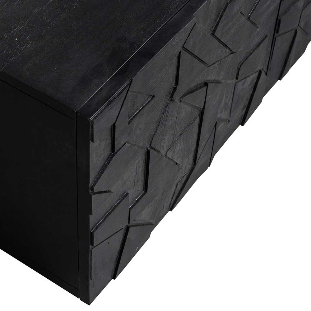TV Lowboard mit Schnitzereien Front - Eiken