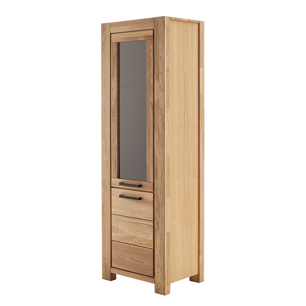 Wildeiche Vitrine teilmassiv - Sophia