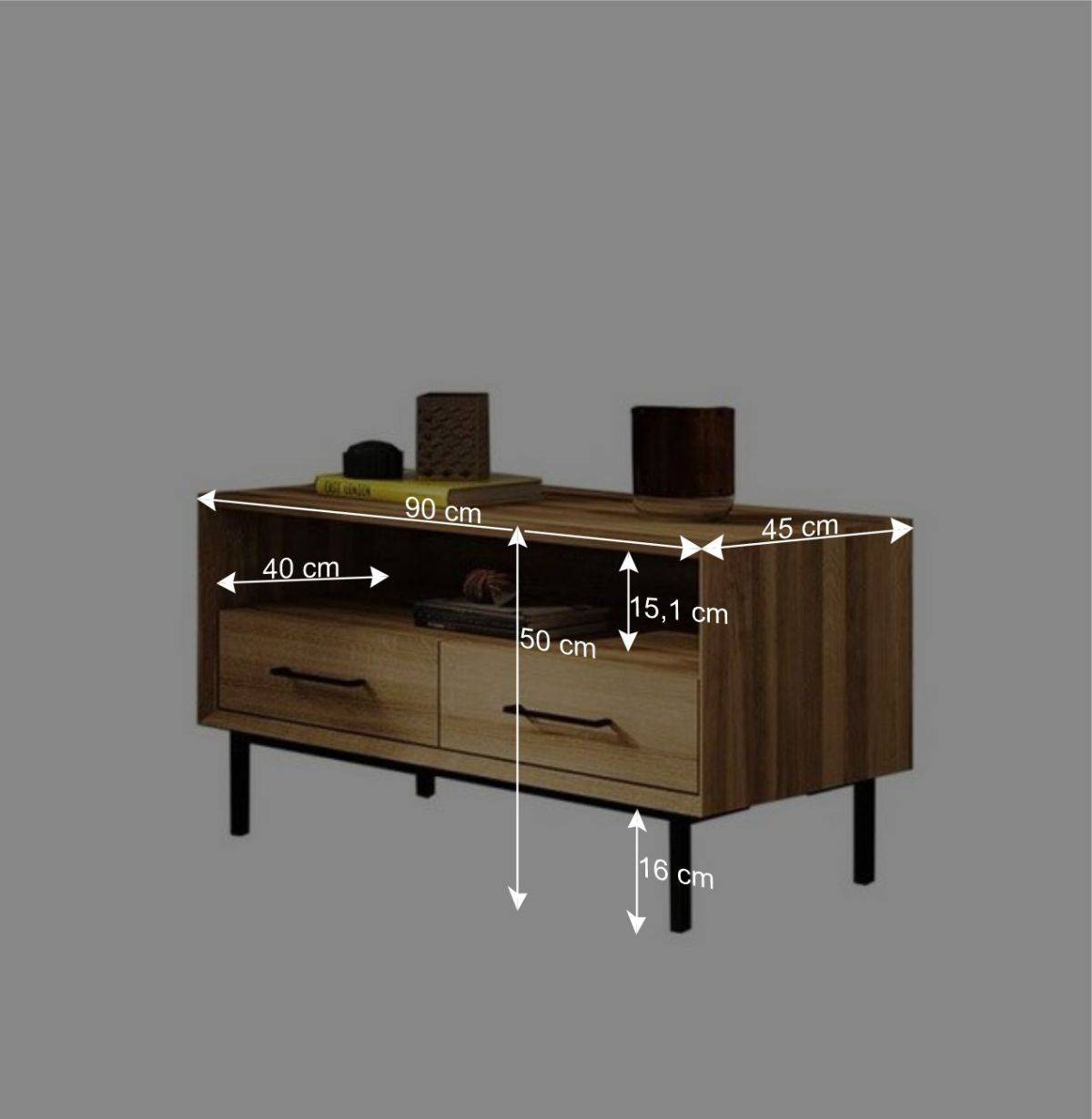 Kleines TV Board im Format 90x50x45 cm - Kerfa