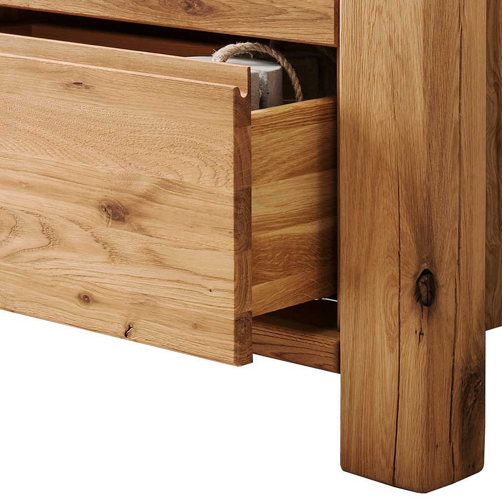Wildeiche Massivholzkommode Yarisis modern