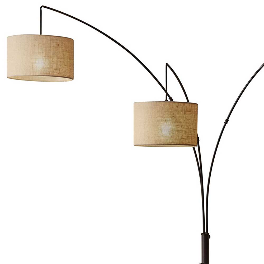 Stehleuchte mit drei Stoff Schirmen Beige - Regiao
