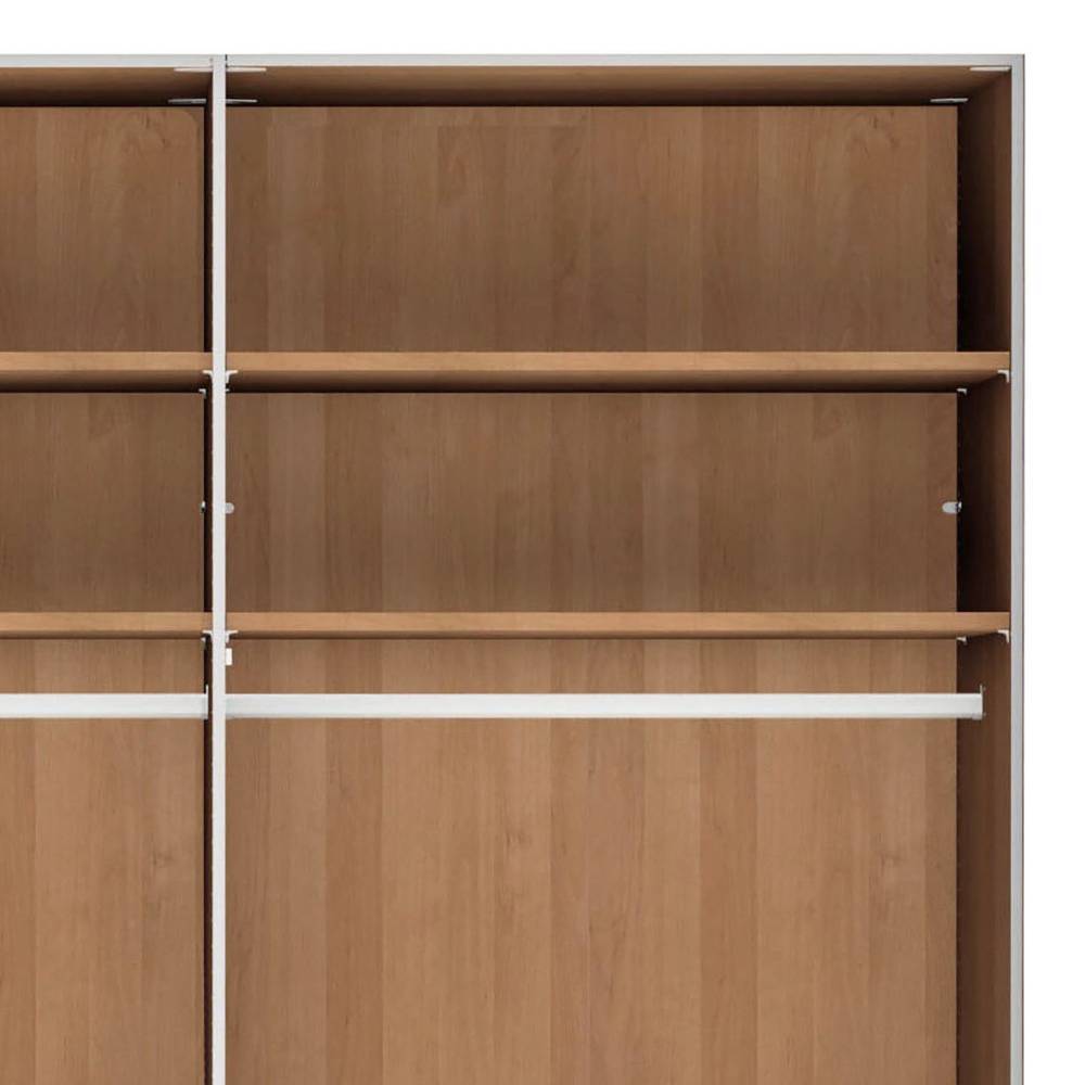 5-türiger Kleiderschrank mit Glas in Weiß - Crucav