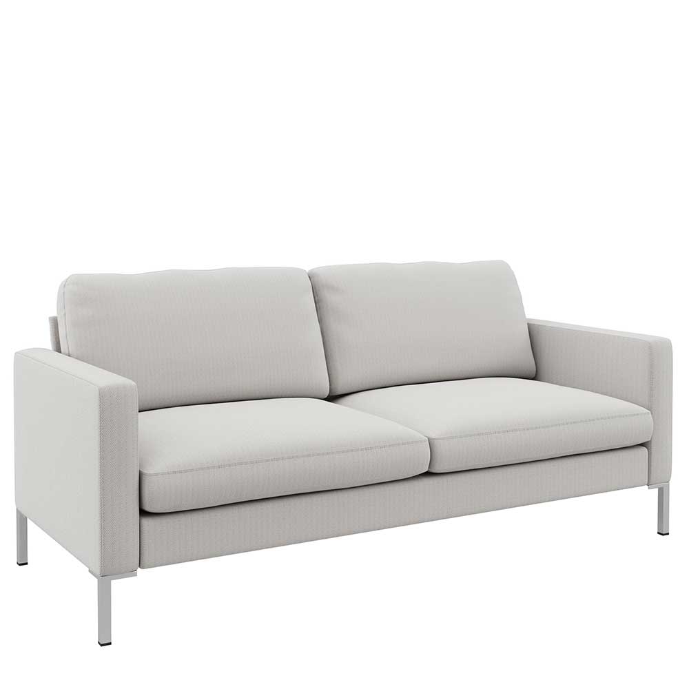 Zweisitzer Sofa in Cremefarben mit elegantem Stoffbezug und klaren Linien – Afilonga