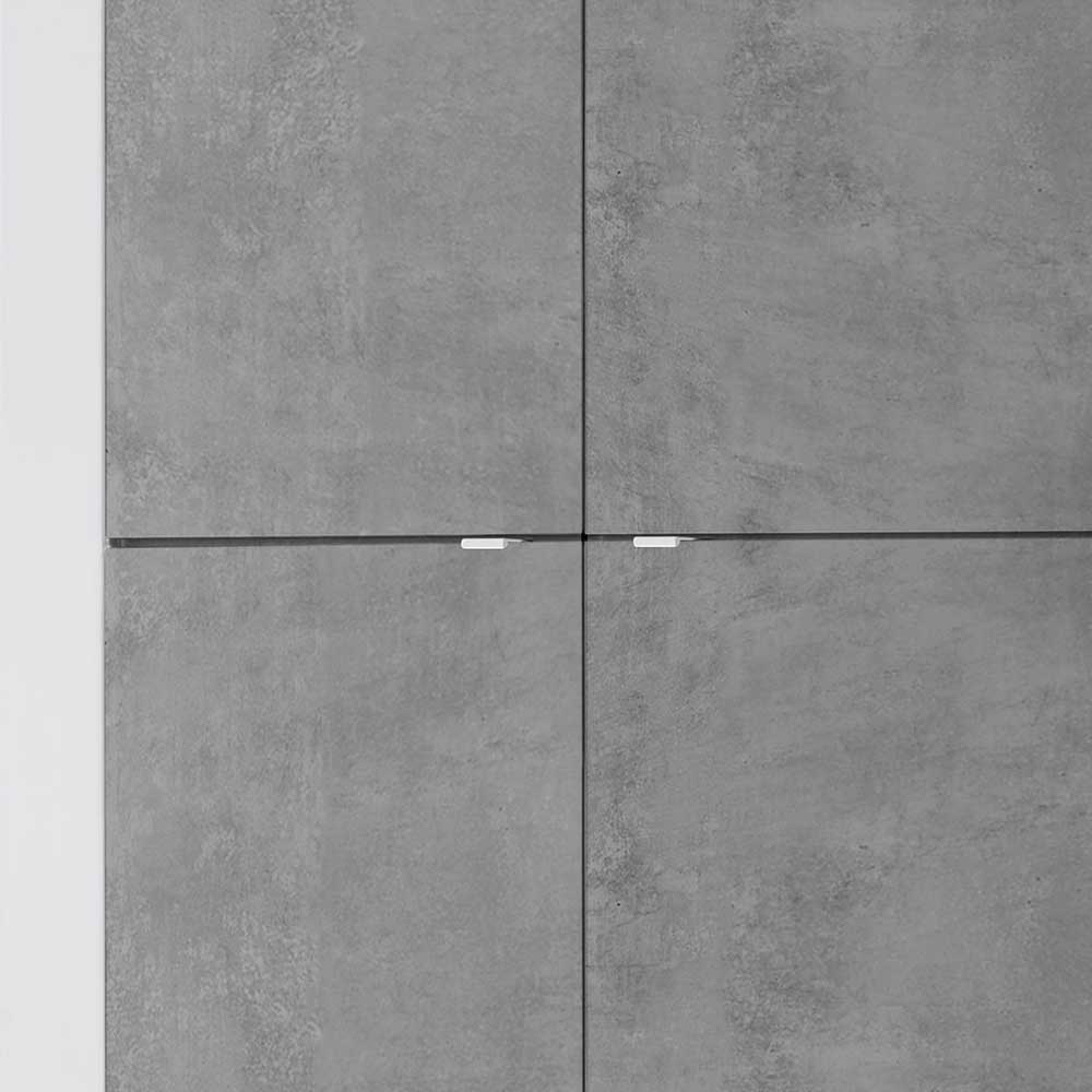 Wohnwand in Beton Optik & Weiß HG - Narandu (dreiteilig)