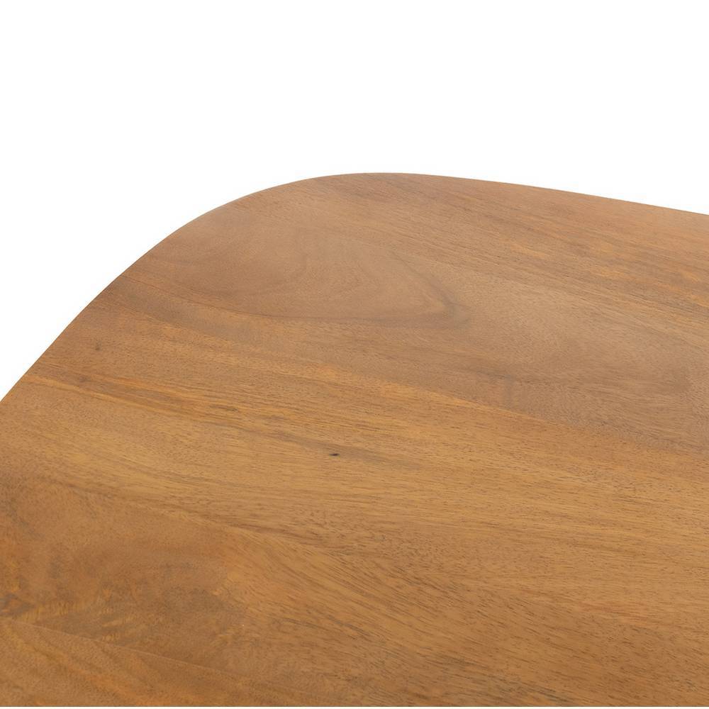 Tischplatte aus naturfarbenem Mangoholz mit sichtbarer Maserung und abgerundeten Ecken – Gozo