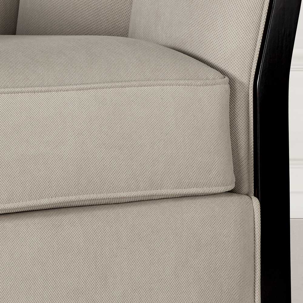 Eleganter Sessel in Hellgrau und Schwarz - Sarosa